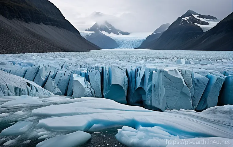 지구과학과 빙하 변화 - **Prompt:** A scientific expedition team, clad in warm, practical winter gear, meticulously examines... 지구과학과 빙하 변화 - **Prompt:** A scientific expedition team, clad in warm, practical winter gear, meticulously examines...