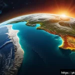Home 20 지구과학과 지질 시대 구분 - A vivid, scientifically accurate depiction of early Earth about