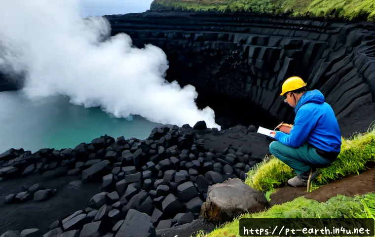지구과학과 화산학 - Photorealistic earth science field study on São Miguel Island, Azores, Portugal: a geologist in prac...